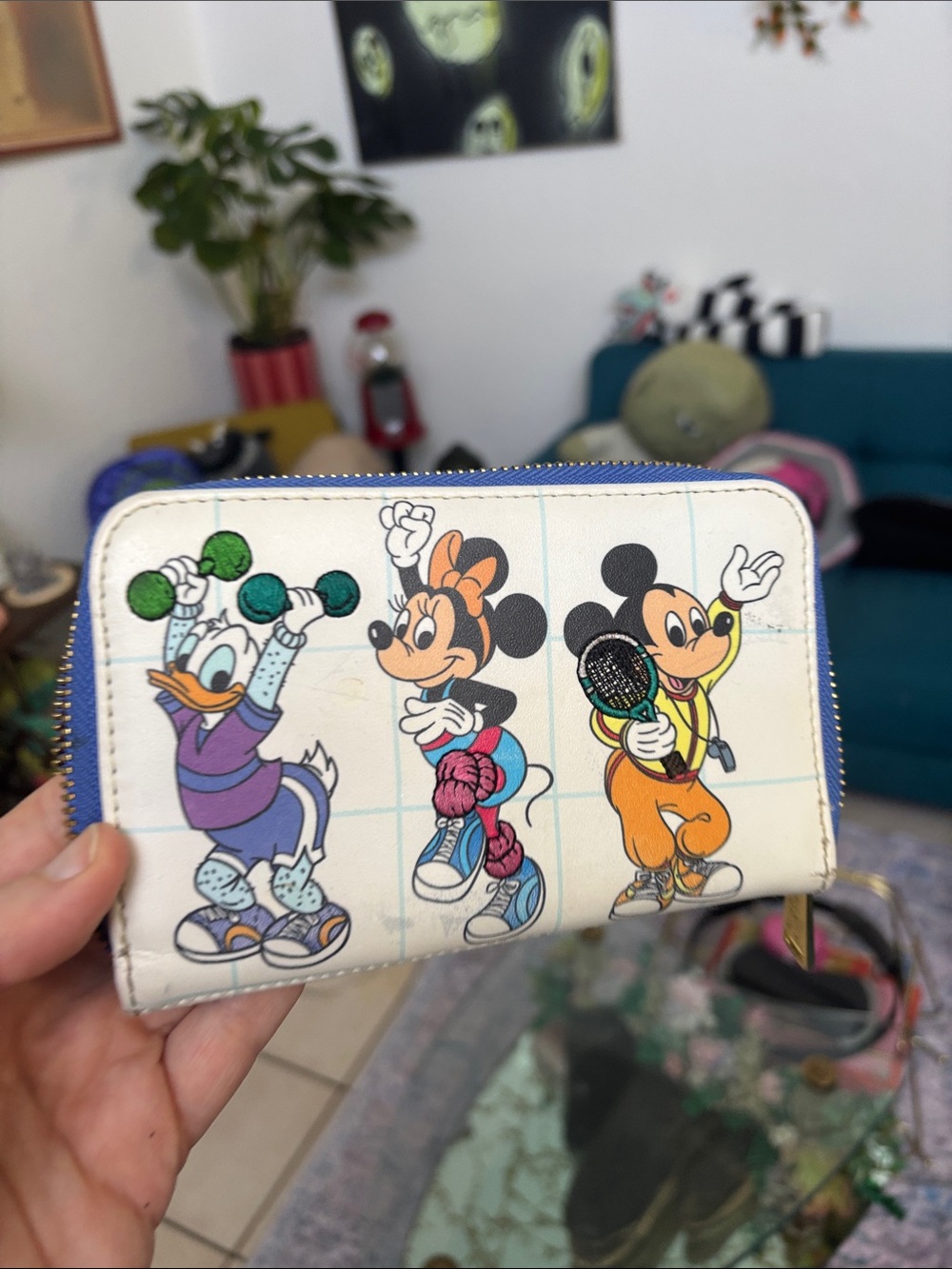 Disney Athletic Mickey & Friends Zip Wallet - White